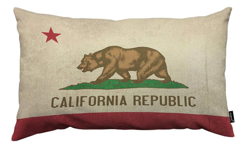 Hosnye Funda De Almohada Con Diseño De Oso, Bandera Del Esta