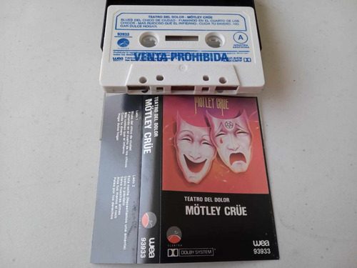 Motley Crue - Teatro Del Dolor - Cassette Arg Promo Ver Desc (Usado)