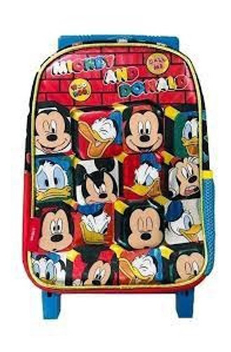 Mochila Mickey Mouse And Donald Con Carrito 