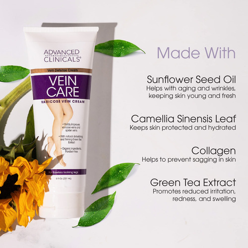 Crema Para Varices Advanced Clinicals 240 Ml Con Colágeno