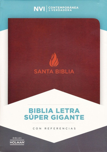 Imagen 1 de 2 de Biblia Nvi Super Gigante Índice Piel Marrón, Mt