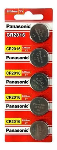 Bateria Panasonic Cr 2016 3v Lithium Cartela C/ 5 Unid Pilha