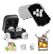 Comprar X2 Hieleras Cubeteras Grandes Silicona Con Embudo Cocktails