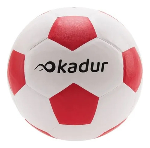 Pelota Futbol N°5 Simil Cuero Infantil Recreativa X10u Color Blanco/rojo