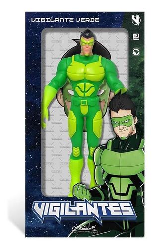 Imagem 2 de 5 de Boneco Articulado Grande Vigilante Verde C/ Máscara Menino