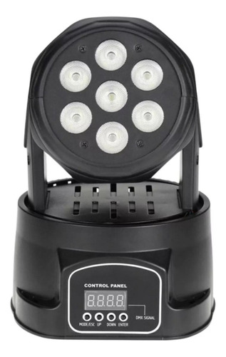 Mini Moving Head Wash 7 Led 10w Quadriled Rgbw Dmx Festa Dj