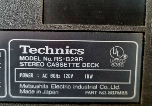 Deck Technics Modelo Rs-b29r Stereo Cassette Deck Japones (Usado)