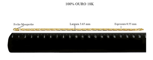 Pulseira Maciça Piastrine Grossa Toda De Ouro 18k 750