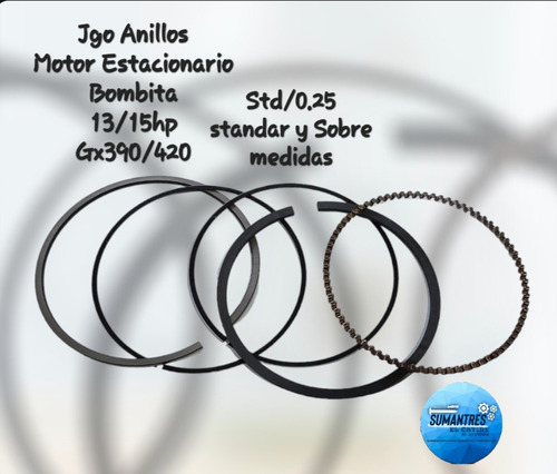 Anillos Para Motores Estacionarios  Bombita  6hp 13 Y 15hp