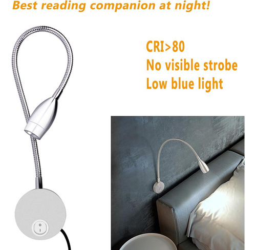 Aplique De Pared Enchufe, Luces De Libro Pared Leer Cam...