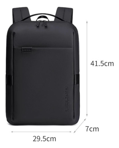 Mochila Notebook Resistente À Água 15,6 Slim Cor Preto Lisa