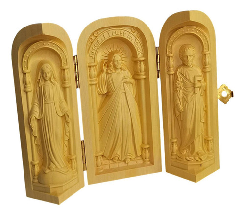 Fwefww Adornos De Talla De Madera, Escultura Religiosa