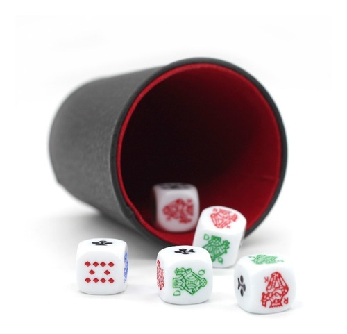 Imagen 2 de 3 de Cacho Yahtzee Juego De Mesa Tatuco Con Paño + 5 Dados Póker