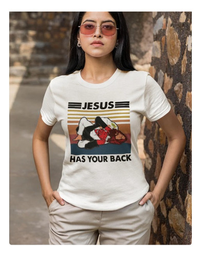 Polera Unisex Jesus Dios Jiu Jitsu Algodon Estampado