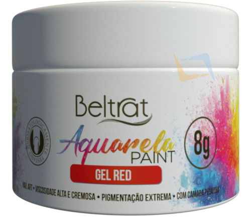 Gel Aquarela Paint Red Beltrat 8g / Unhas Artificiais