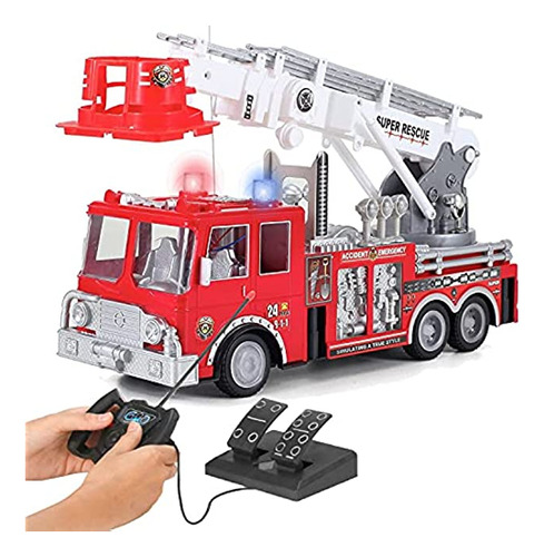 13  R/c Rescue Fire Engine Truck Control Remoto Kids Toy Co