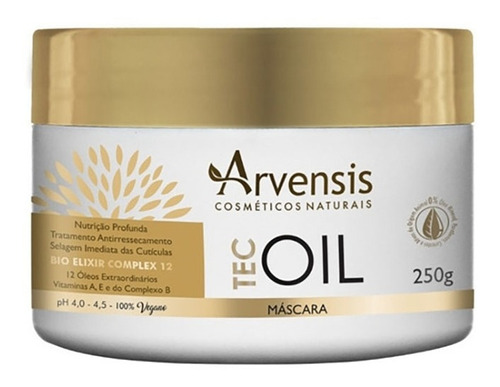 Arvensis Máscara Capilar Tec Oil Hidratação E Brilho 250g