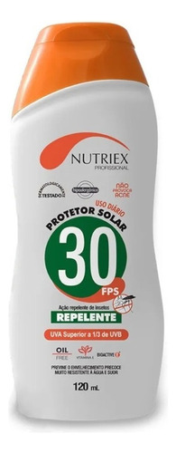 Protetor Solar Fps 30 Com Repelente Bisnaga 120g Nutriex