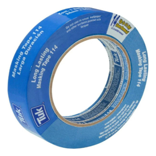 Masking Tape Tuk 114 24mm X 50mts Color Azul Larga Duracion