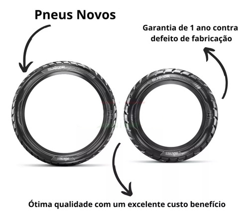 Par Pneu 90/90-19 + 110/90-17 Ira Bunker Honda Nxr Bros 125