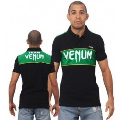 Remera Venum Team Polo Negro/verde-talle L