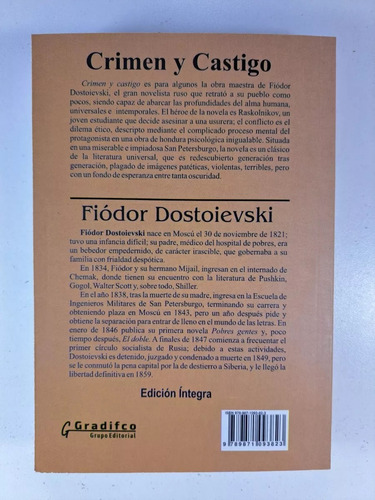 Imagen 3 de 3 de Crimen Y Castigo - Fiodor Dostoievski - Roble Plus - Gradifco