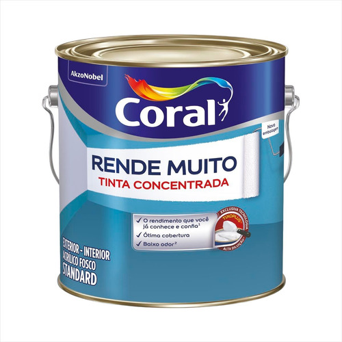 Tinta Acrílica Fosca Rende Muito Coral 3,6l Branca