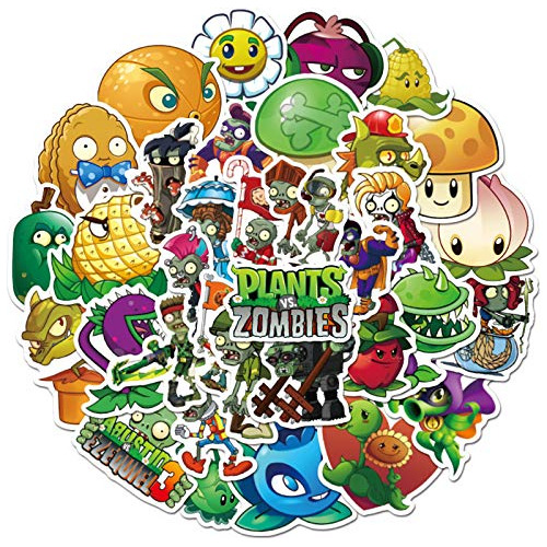 Plantas Vs Zombies Pegatinas Lindo Juego De Dibujos Ani...