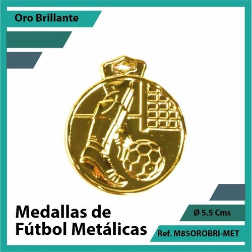 Medallas Deportivas De Futbol Metalica Oro M85oro