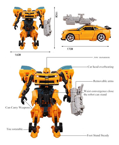 Juguete Robot Coche Transformador Manual Para Niños