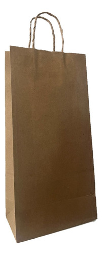 Bolsa Kraft C/asa Retorcida 16x8x32 Cm (50 Pzas) Kraft Lisa Kraft