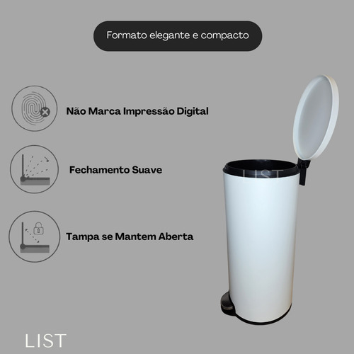 Lixeiras 30 Litros Com Pedal Lixeira Banheiro Cozinha Grande