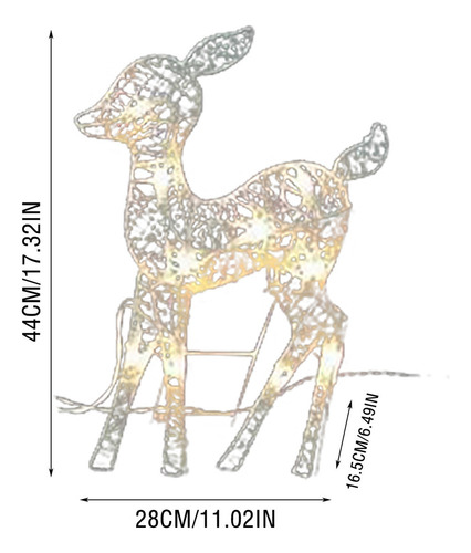 A Set De 3 Decoraciones Navideñas Con Renos Brillantes