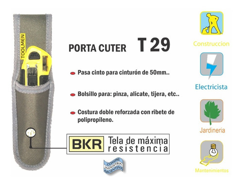 Imagen 2 de 8 de Porta Cuter Toolmen T29 Para Cinturón - Seguridad Industrial