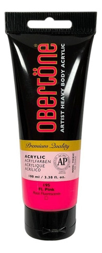 Tubo Pintura Acrilica Profesional Obertöne Heavy Body 100ml Color 195 Rosa Fluorescente