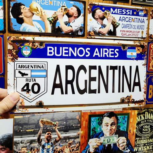 Cartel Chapa Patente Ruta 40 Argentina Apto Exterior 