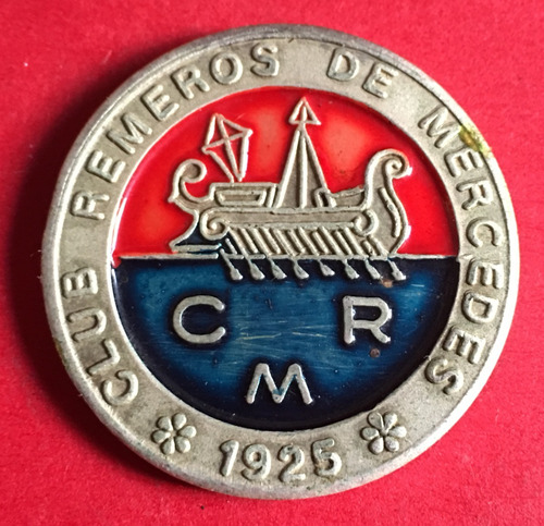 Medalla, Club Remeros De Mercedes, 1925, Esmaltada, Ne347