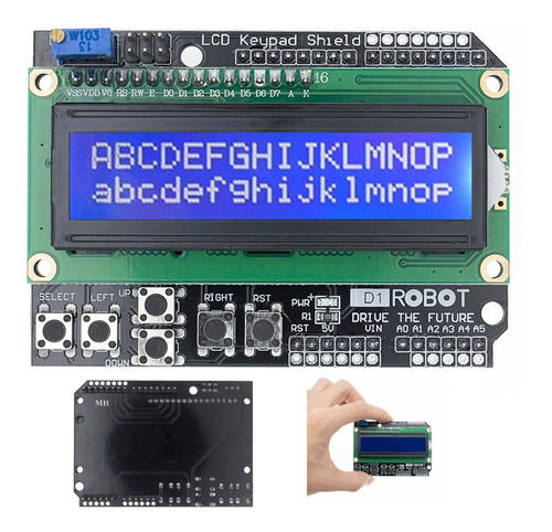 Shield Display Lcd 1602 Keypad Backlight Azul P/ Arduino