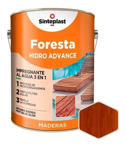 Foresta Hidro Advance 3 En 1 Impregnante Satinado X 4 Lts