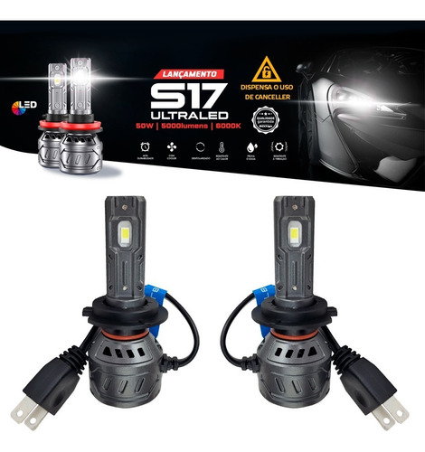 Ultra Super Led H7 55w Com Cambus Não Acusa Erro 6000k S17