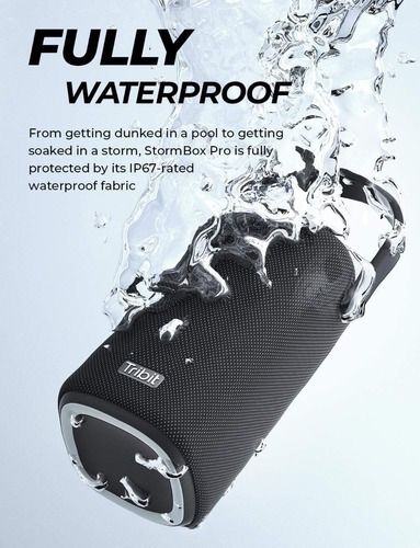 Parlante Tribit STORMBOX PRO portátil con bluetooth waterproof negro 220V