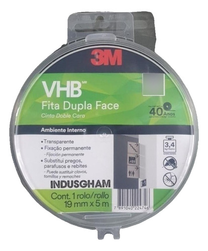 3m Vhb 4910 Cinta Doble Contacto Faz Para Interior 19mmx5mts