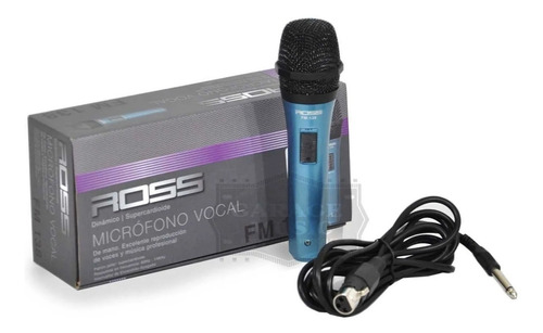Micrófono Ross FM-138 dinámico supercardioide azul/negro