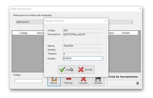 Software Salidas Herramientas Demo