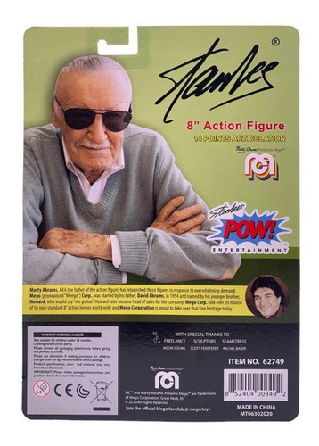 Figura de acción Mego Stan Lee Oficial Licenciado