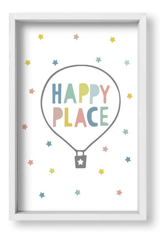 Cuadros Infantiles 20x30 Box Blanco Happy Place