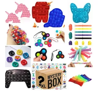 Mystery Box Antiestrés Pop It Fidget Toys Spinner Squishy X6