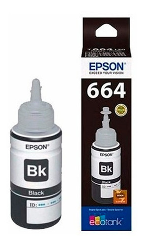 Imagen 1 de 5 de Botella Tinta Epson T664 Negro 70 Ml Original Ecotank