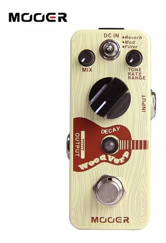 Pedal Para Violão Mooer 3 Modos De Reverb Mrv3 Woodverb 9v Cor Bege