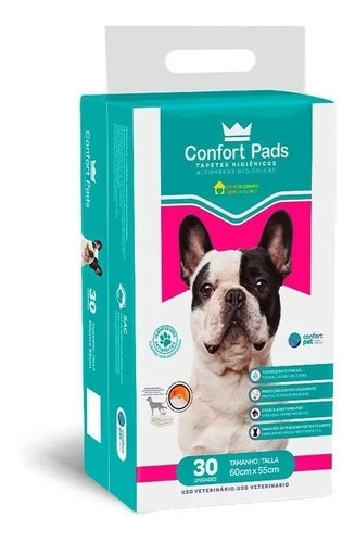 Imagem 1 de 2 de Tapete Higiénico Para Cães Confort Pads 60x55cm 30und